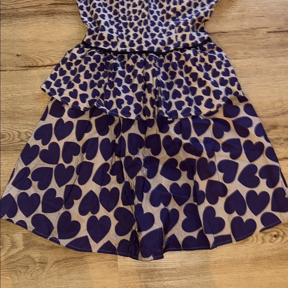 ASOS Purple Heart Dress with Black Collar - Picture 2 of 10